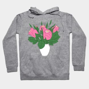 Roses Drawing Blossom Rose Bouquet Floral Pattern Hoodie